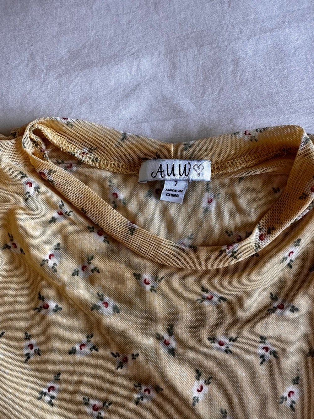 Auw Yellow Floral Tiered Juniors Dress View 6
